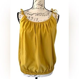 Theory Spaghetti Strap  Blouse Citron Yellow Size L